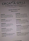 Croatia Grill menu