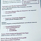 Bellevue Resort Reiterhof Wirsberg menu