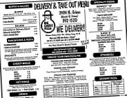 Big Cheese Pizza menu