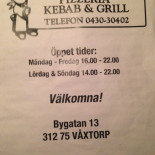 Våxtorps Pizzeria Meny