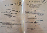 La Source Bleue menu