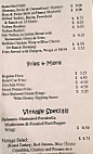 Vintage Cafe menu