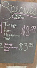 Hannah's General Store menu