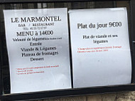 Le Marmontel menu