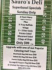 Sauro's Deli menu