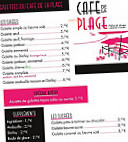 Le Café De La Plage menu