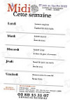 L'Escale menu