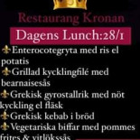 Restaurang Kronan I Hagfors, Värmland Meny