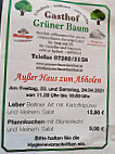 Grüner Baum menu