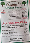 Grüner Baum menu