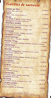 La Commanderie menu