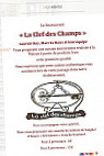 La Clef des Champs menu