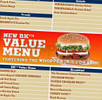 Burger King menu