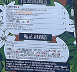 Côcoon menu