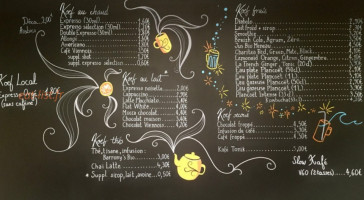 Kafé Koefet menu