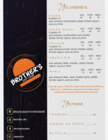 Brother's Burger menu