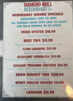 Diamond Grill menu