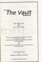 The Vault menu