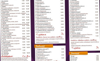 Kaarinan Kebab Pizzeria menu