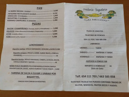 Freiduria-bagueteria Las Mellizas menu