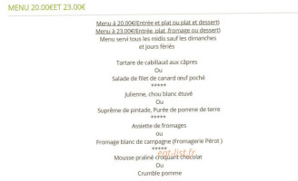 Le Clos Du Vigneron menu