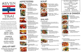 7 Seven Thai menu