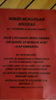 Le Marais menu