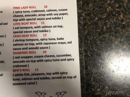 Shogun Sushi Hibachi menu