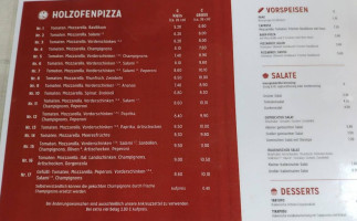 Hansls Holzofenpizzeria menu