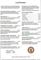 The Cafe On Hawk Creek menu