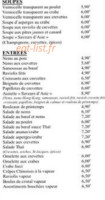 Les Saveurs De L'asie menu