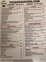 Yolanda's Pizza menu