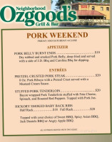 Ozgoods Neighborhood Grill menu