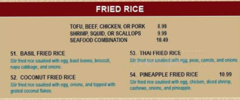 Chopstix Thai menu