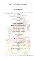 La Ferme de Marie-Helene menu