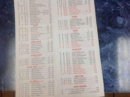 Fortune Cookie menu