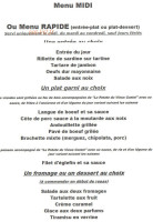 Au Vieux Castel menu