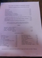 Charley's Friendly Tavern menu