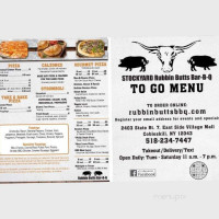 Rubbin' Butts -b-q menu