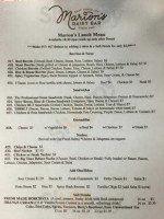 Marion's Dairy menu