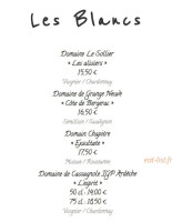 Les Paves Gourmands menu