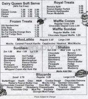 Waynesburg Dairy Queen menu