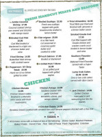 Silver Shores menu