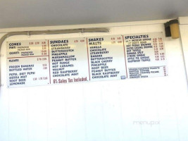 Hank's Frozen Custard menu