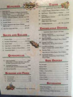 Camellia's Mexican menu