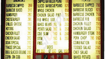 Scott's B-que menu