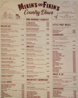 Mixin’s N Fixin’s Country Diner menu