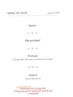 La Cascade Du Moulin menu