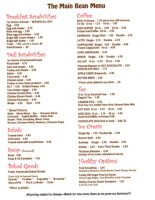 The Main Bean menu