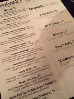 Twelve21 menu